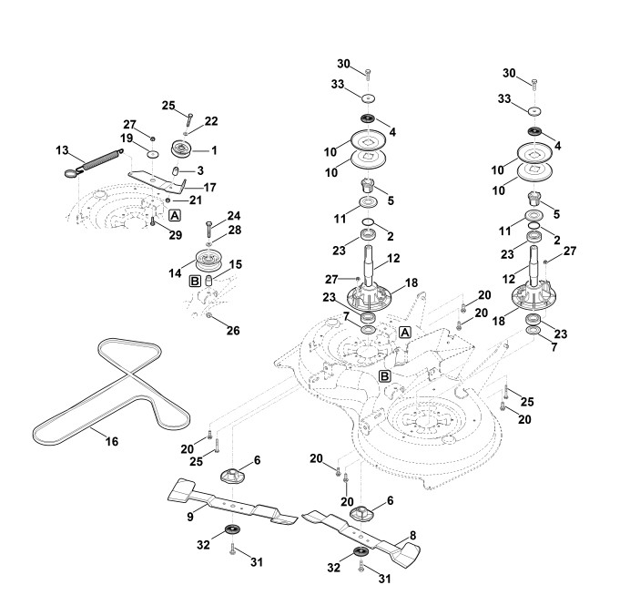 61700071003 (FULIE) SET DE MODIFICARE STIHL PENTRU MASINA TUNS GAZON VIKING MT5097.1 Z (REPER 1)